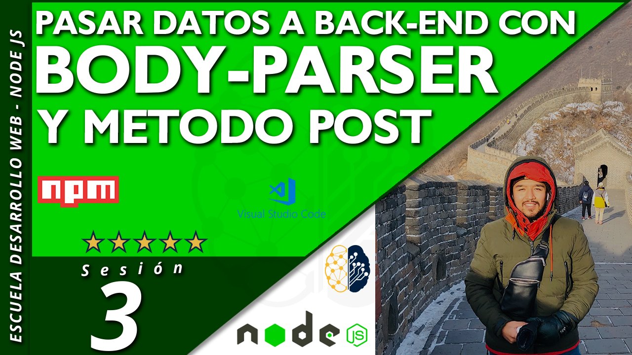 Body parser | Pasar datos al BACK-END con Post | Nodemon ✅