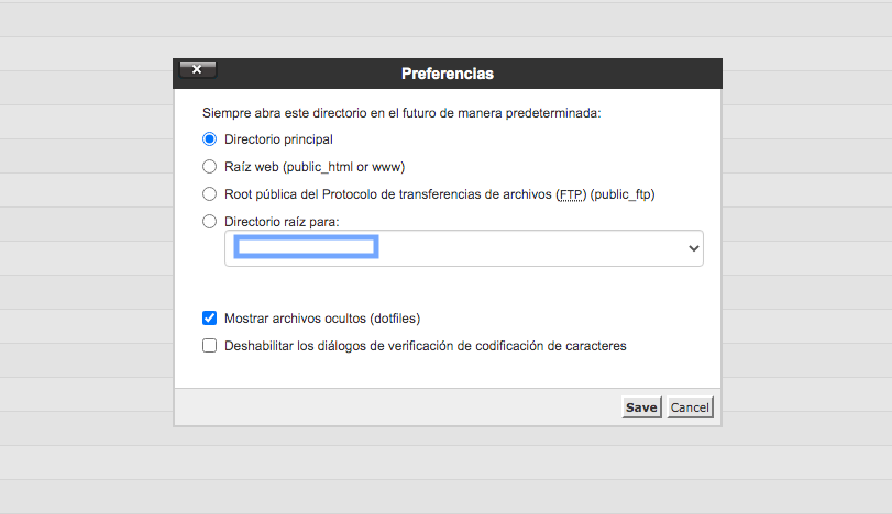 ver archivos ocultos cpanel