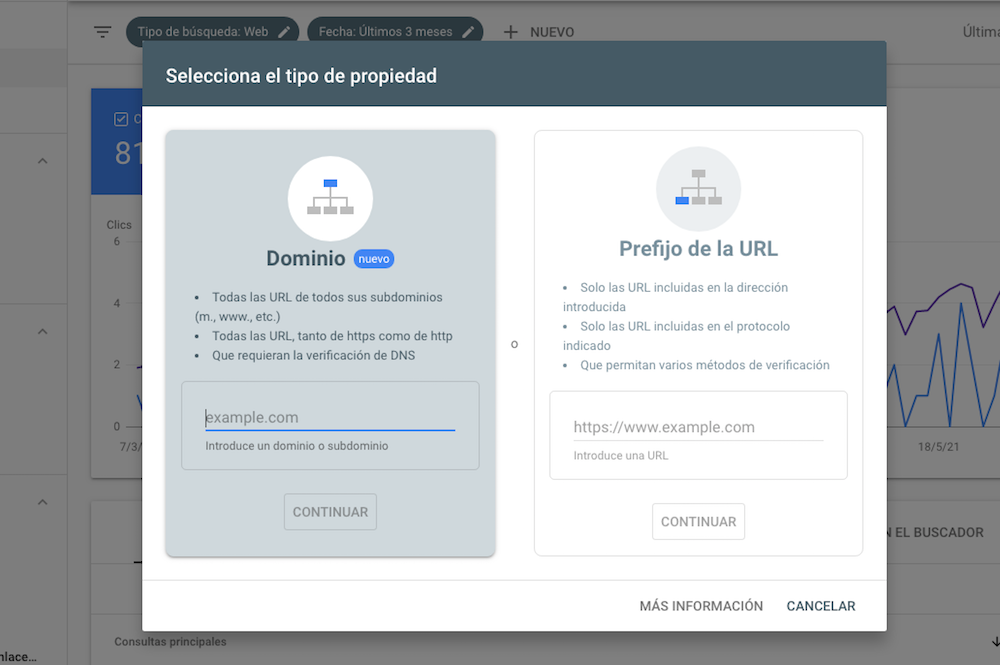 verificar dominio google search console