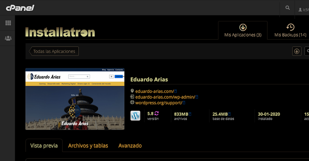 actualización automática wordpress