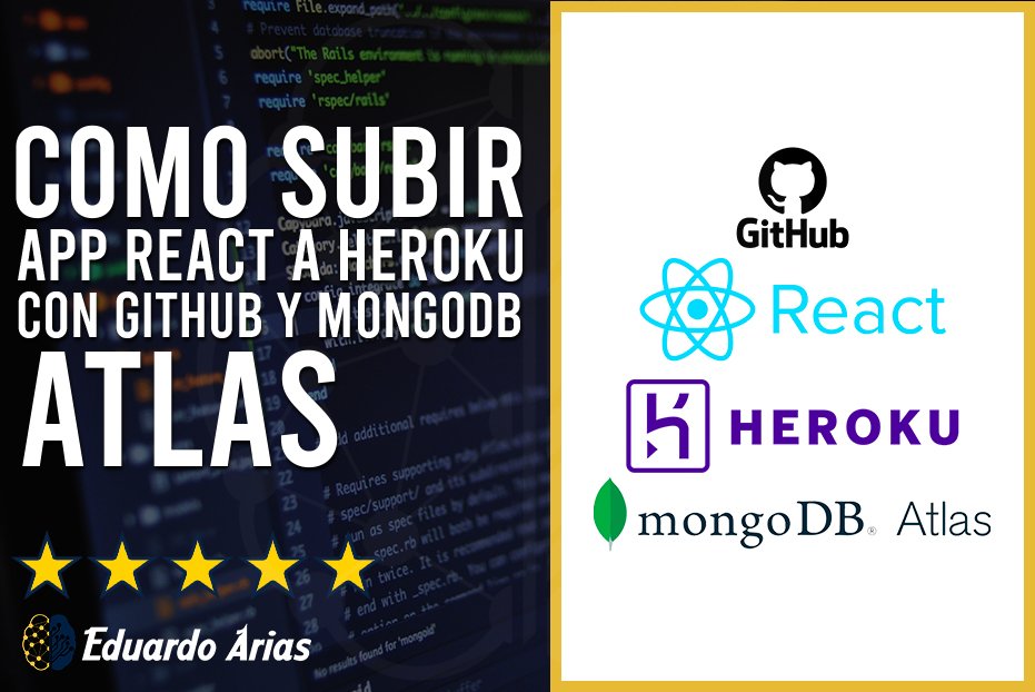 Cómo subir app react a heroku con github y mongodb atlas