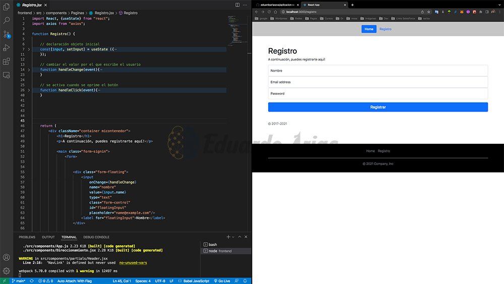 Registro jsx pasar datos a servidor